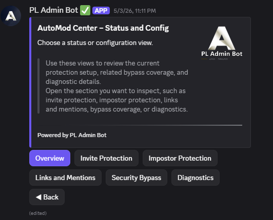 PL Admin Bot — automatic protection & network match