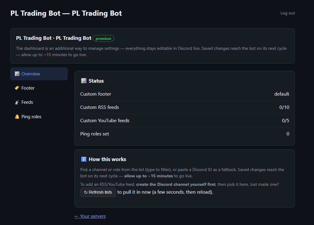 PL Trading Bot — web dashboard